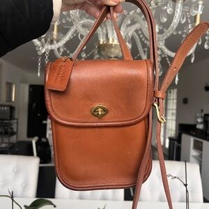 Coach sidepack 9978 British Brown Leather Crossbody Bag